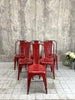 Set of 6 Red 1930's Style Tolix Metal Chairs