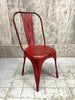 Set of 6 Red 1930's Style Tolix Metal Chairs