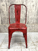 Set of 6 Red 1930's Style Tolix Metal Chairs