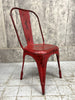 Set of 6 Red 1930's Style Tolix Metal Chairs