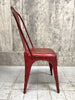 Set of 6 Red 1930's Style Tolix Metal Chairs