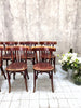 Set of 8 Fischel Bistro Chairs with Original Upholstered Seat Pads