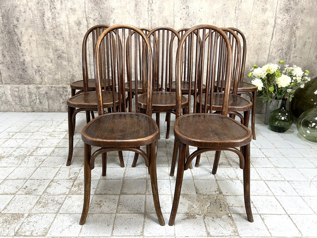 Set of Nine Bentwood Bistro Chairs