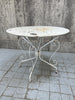 White Metal Painted Garden Table and Four Carvers