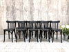 Set of Nine Black Wooden Bentwood Bistro Chairs