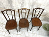 Set of 3 Dark Bentwood French Bistro Chairs