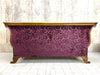 Art Deco Violet Jacquard Velvet and Walnut Wood Canape Sofa