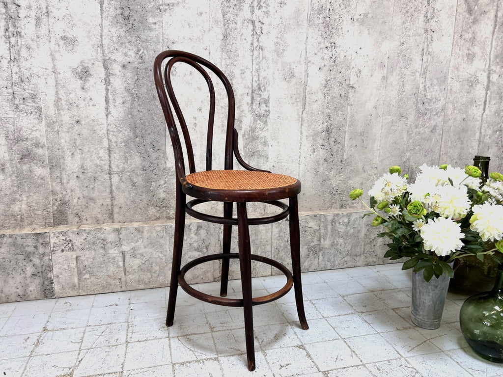 Thonet High Cane Bentwood Bar Chair