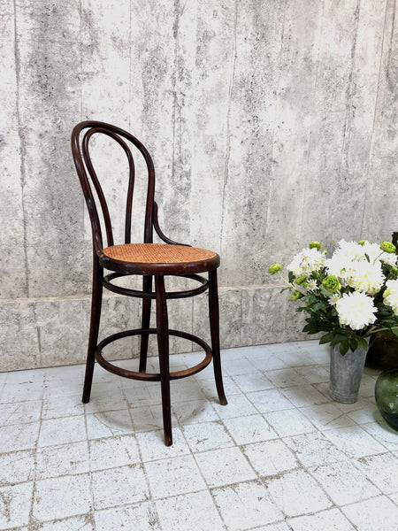 Thonet High Cane Bentwood Bar Chair – Vintage French