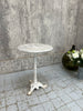 Circular White Marble Cast Iron Pedestal Bistro Table