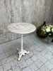 Circular White Marble Cast Iron Pedestal Bistro Table