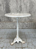Circular White Marble Cast Iron Pedestal Bistro Table