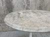 Circular White Marble Cast Iron Pedestal Bistro Table
