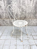 White Metal Painted Garden Table and Two Chairs