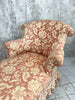 Napoleon III Pink Jacquard Chaise Longue