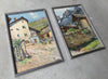 'Alpine Village' Pair of Matching Watercolours Signed