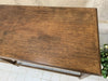 1930's Solid Oak Drapers Table Work Bench / Shop Counter / Kitchen Island with Tapered Legs