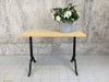 100cm wide Traditional French Bistro Table with New Solid Oak Top and Cast Iron Legs