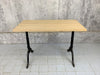 100cm wide Traditional French Bistro Table with New Solid Oak Top and Cast Iron Legs