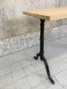 100cm wide Traditional French Bistro Table with New Solid Oak Top and Cast Iron Legs