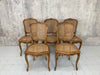 Set of 5 French Cane Dining Chairs (with a 6th that requires seat base being fixed)