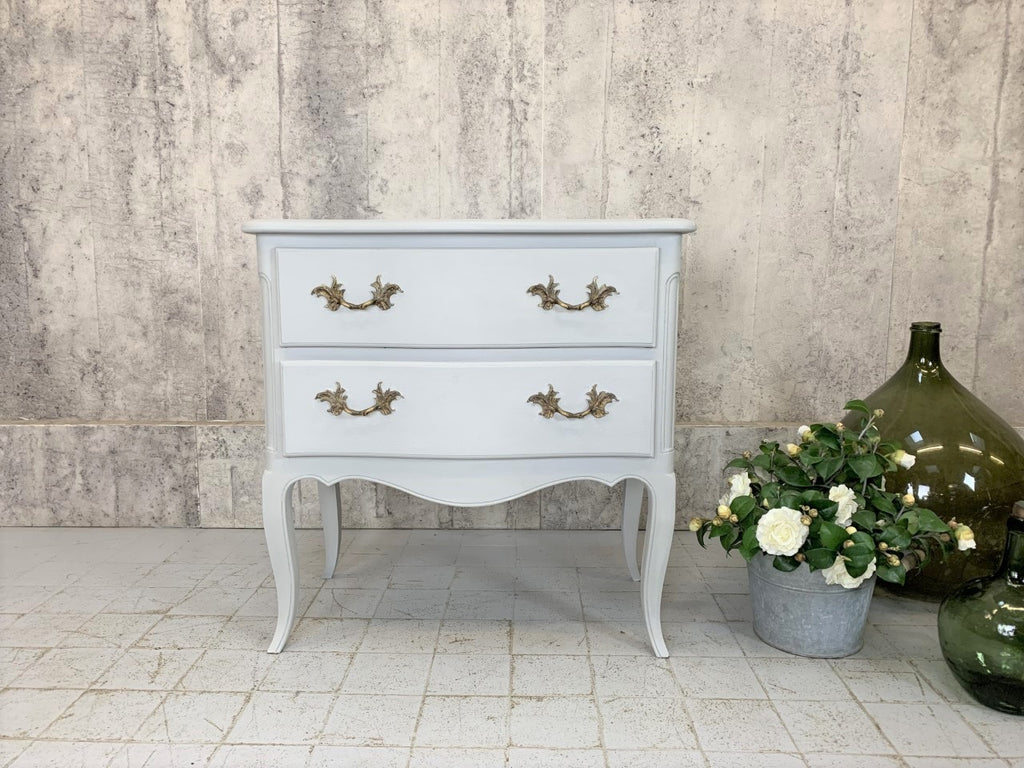 Painted 'Paris Grey' Mid Century Louis XVI Style Chest of Two Drawers