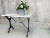White Marble and Cast Iron Kitchen Bistro Table