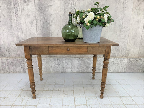 105cm Solid Walnut Wood Table Desk with Turned Legs