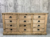 196.5cm wide Set of 12 Drawer Hardware Store Counter Sideboard