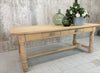 199.5cm Stripped Oak Farmhouse Table with Two Drawers