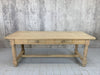 199.5cm Stripped Oak Farmhouse Table with Two Drawers