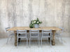 226.75cm Stripped Solid Oak French Farmhouse Refectory Dining Table