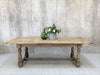 226.75cm Stripped Solid Oak French Farmhouse Refectory Dining Table