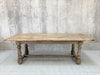 226.75cm Stripped Solid Oak French Farmhouse Refectory Dining Table