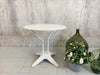 Art Deco Geometric Feet Metal White Garden Table