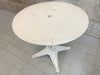 Art Deco Geometric Feet Metal White Garden Table