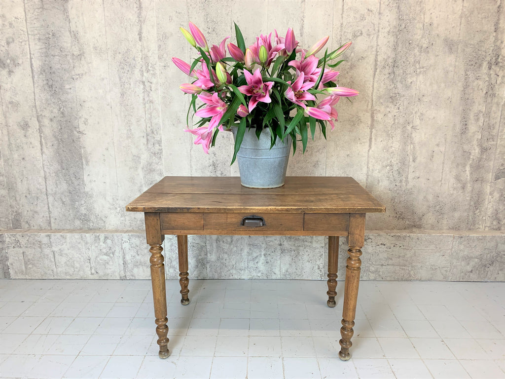 99.5cm Walnut Wood Bistro Table with Turned Legs