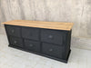 Black Hardware Store Counter Sideboard Drawers