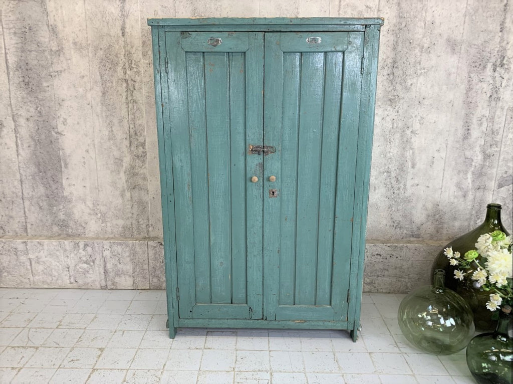 Blue Painted French Larder Cupboard