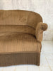 Mid Century Brown Corduroy Velvet Canape Sofa