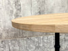 Circular Solid Oak and Antique Cast Iron Pedestal Bistro Table