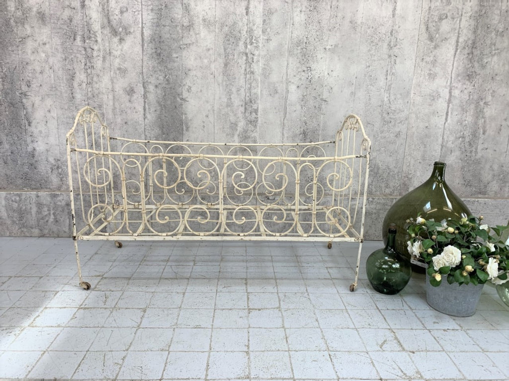 Cream Coloured French Wrought Iron Cot Day Bed
