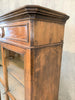 French Walnut Wood Glass Front Bookcase Display Cabinet Dresser Top
