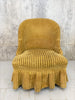 Mid Century Gold Corduroy Cotton Velvet Crapaud Tub / Nursing Chair to Reupholster