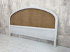 Painted 'Paris Grey' Vintage Cane Headboard
