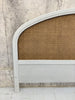 Painted 'Paris Grey' Vintage Cane Headboard
