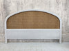 Painted 'Paris Grey' Vintage Cane Headboard