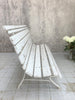 150.5cm White High Back Garden Bench