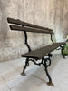 Cast Iron with Ivy Decoration and Wood Garden Bench