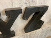Set of Three Black Metal Letters X, Y, Z